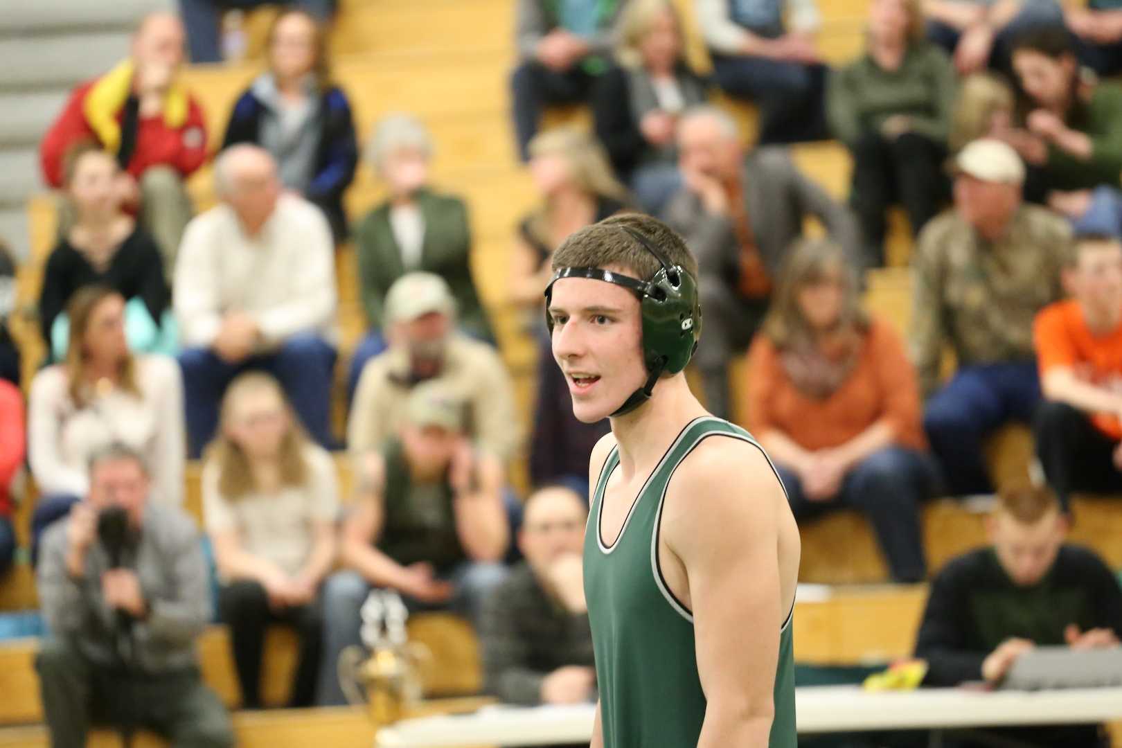 Senior Connor Wordworth scored the winning points at the Evergreen Dual Match on Tuesday, January 31. His win clinched the PowerCup for the Wrestling team.