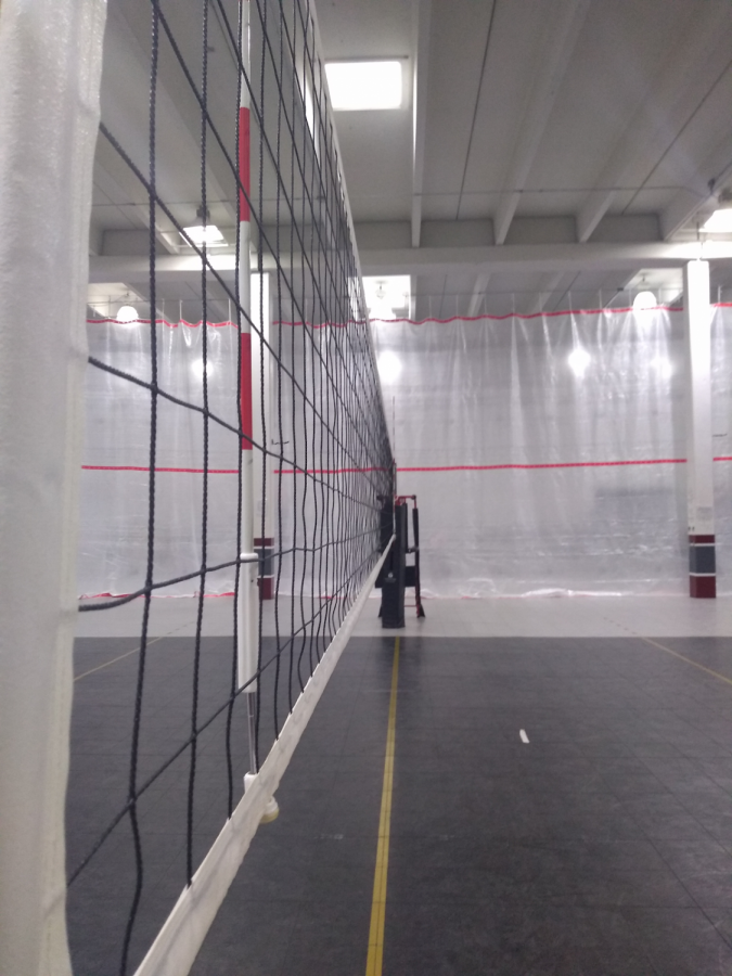 New curtains were installed at Juggernaut Volleyball Club to ensure social distancing