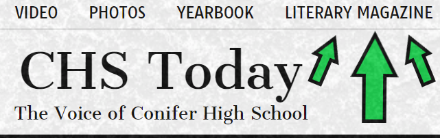 Conifers literary magazine can be accessed from the breadcrumbs atop the home page of the newspaper website and features student-written fiction, poetry, and art