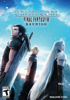 Promotional poster of the game, featuring the main character Zach who is the main character from Final Fantasy VII who becomes important late in the game, Cloud Strife, and another main character, who ends up the main antagonist, Sephiroth.