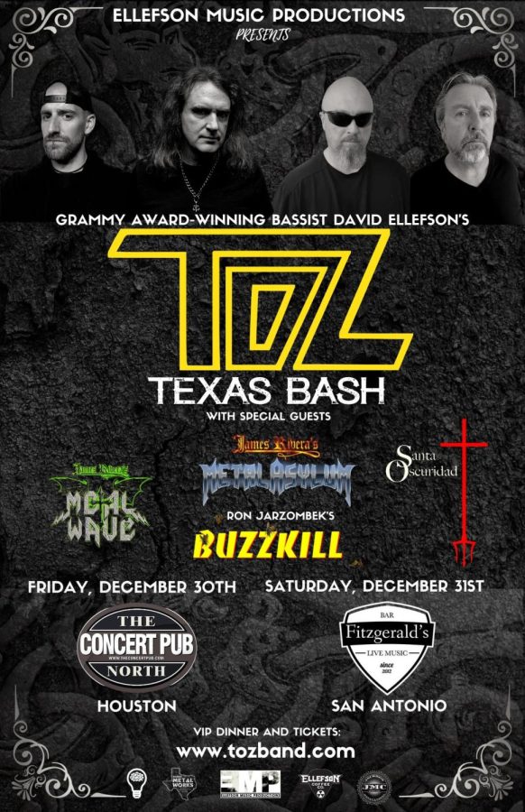 A poster for TOZ advertises the canceled concert. The members would have played two performances on the tour and traveled to Houston and  San Antonio, Texas. TOZ plays covers of their past songs as well as songs from Queen, AC/DC, and more. “We haven’t played together in 40 years and then we played last July,” Neuenschwander said. “We got a list of songs we played in highschool and we’ve been rehearsing for a few days.”