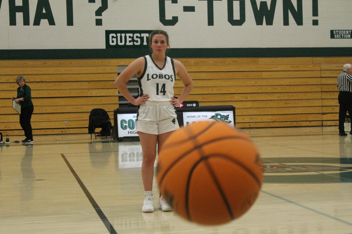 ORDER ON THE COURT Junior Eleanor Sikora waits for her teammate to pass the ball. Sikora loved the girls she played with. “Its been a great season. Id say were better than we have been before” Sikora said. 
