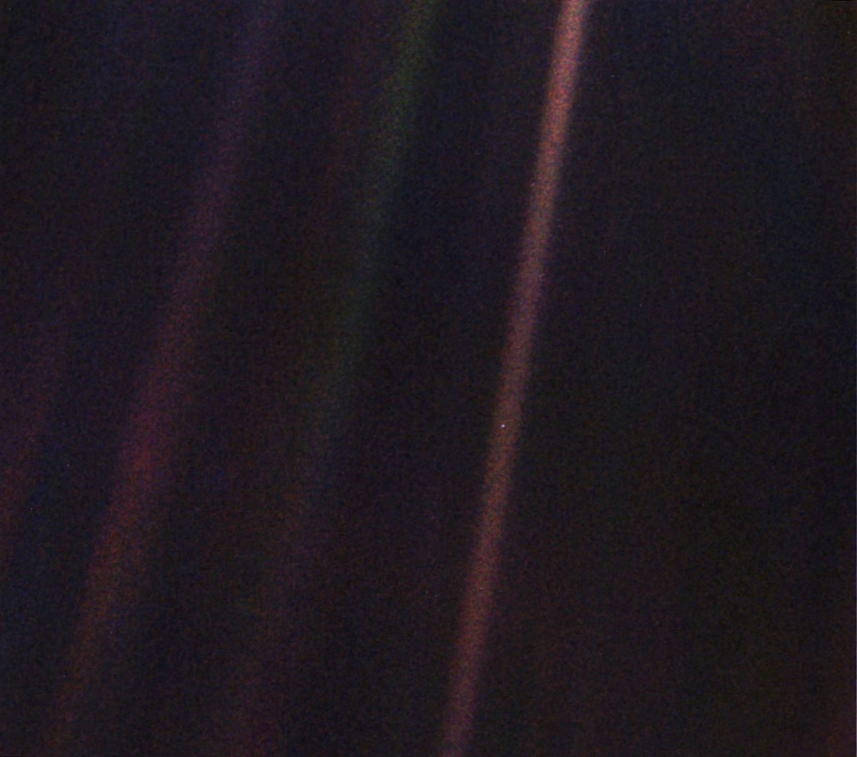 Photo of the Earth inside a sunray taken from voyager 1 at 3.7 billion miles from Earth.
Photo Provided By NASA/JPL-Caltech