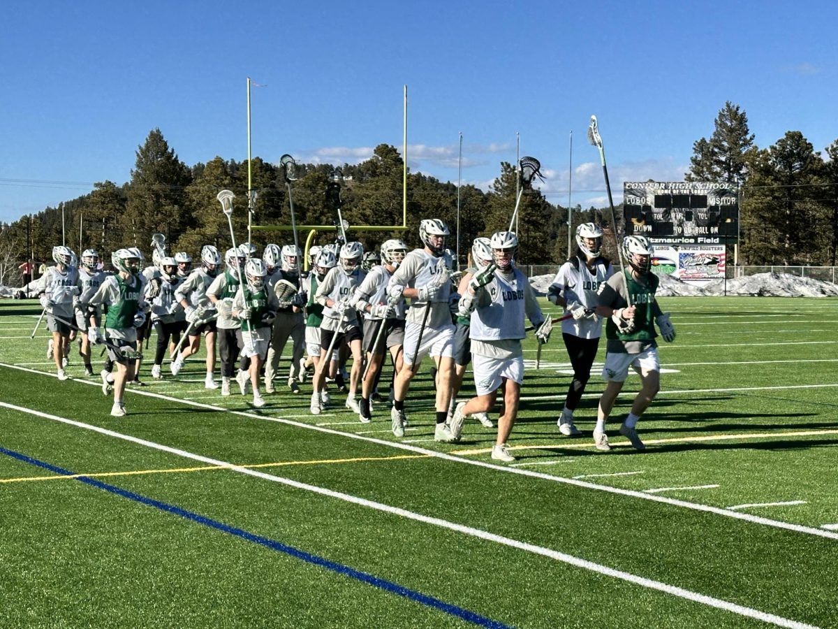 The+boys+lacrosse+team+warms+up+for+their+practice+on+4%2F4%2F24+preparing+for+their+game+against+Air+Academy+High+School+on+4%2F6%2F24.+%E2%80%9CMy+favorite+part+of+Lacrosse+is+that+Adrenaline+feeling+when+you+score+a+goal%E2%80%9D%2C+junior+Landon+Hancock+said.