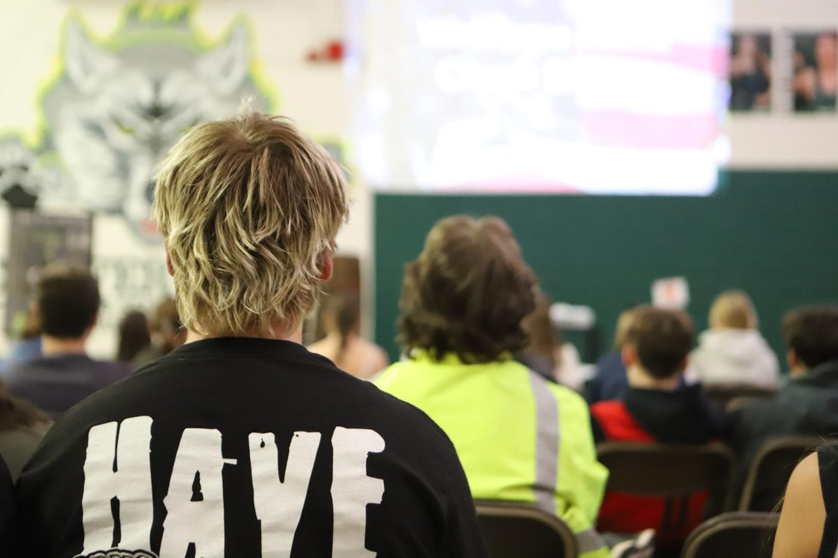Sophomore Skylar Knight listens to Chuck Bierly's workshop about his experience in the Vietnam War from #### - ####. 